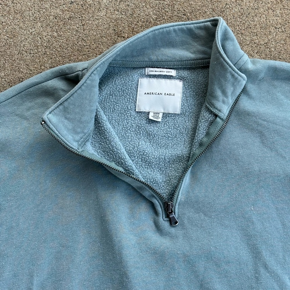American Eagle Outfitters Blue Green Zip Up Sweater - Picture 7 of 7